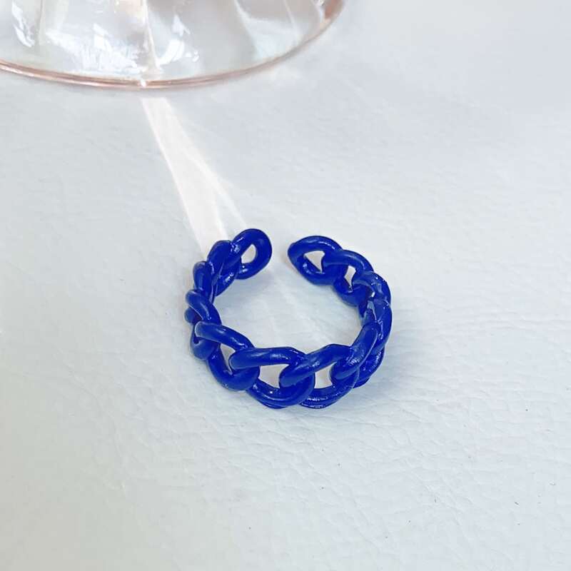 

Chain Design Cuff Ring, Royal blue