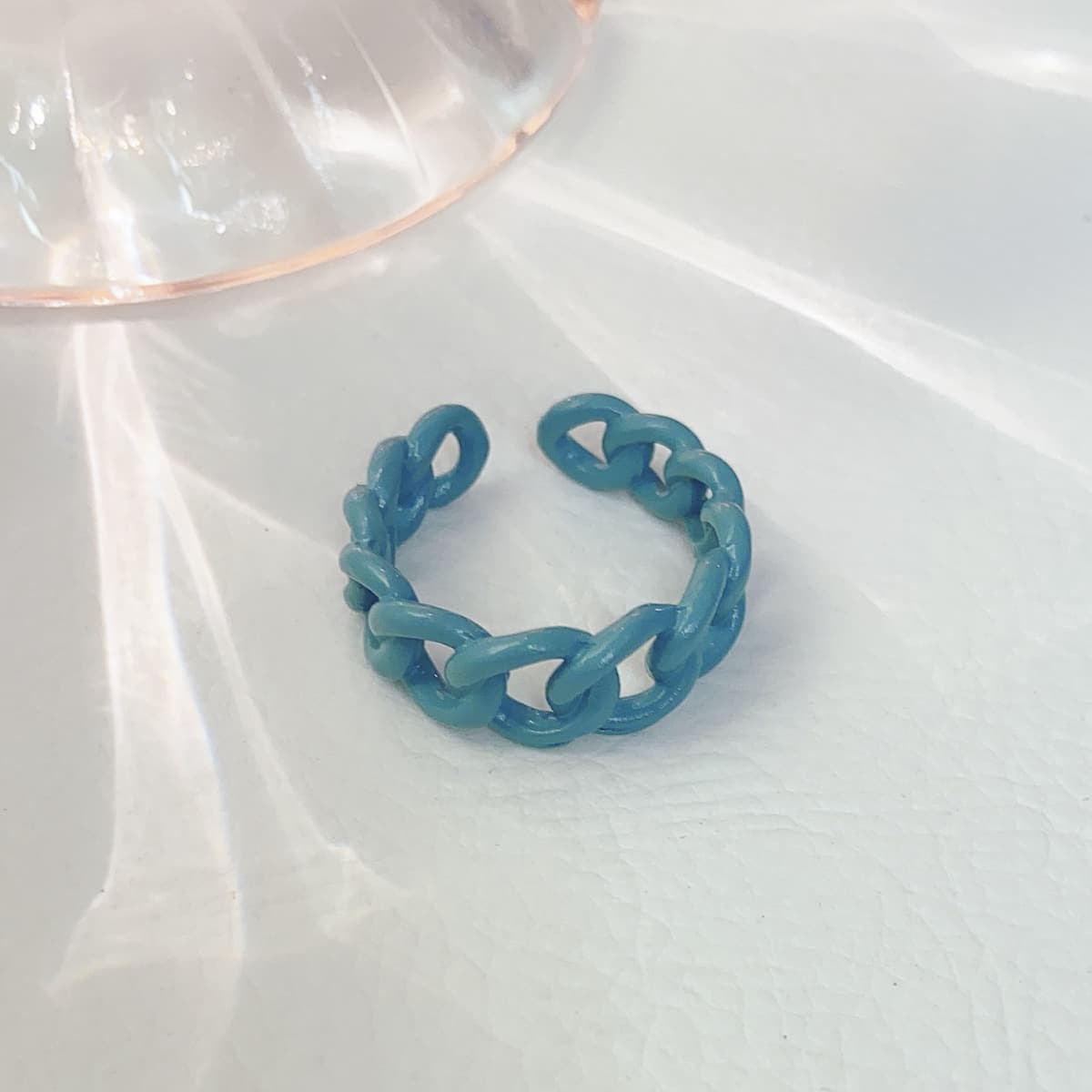 

Chain Design Cuff Ring, Blue