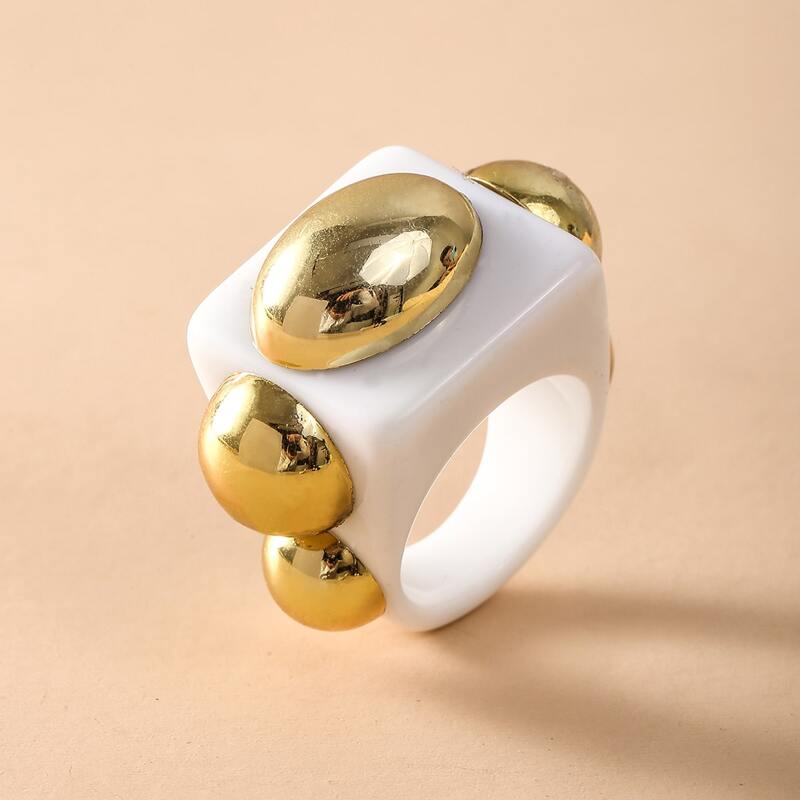 

1pc Geo Decor Ring, White