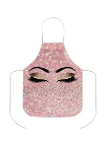 Delantal con estampado de pestañas, delantal moderno resistente al aceite para la cocina, el baño, el hogar y artículos del hogar - Multicolor - Ver 1