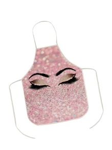 Delantal con estampado de pestañas, delantal moderno resistente al aceite para la cocina, el baño, el hogar y artículos del hogar - Multicolor - Ver 2