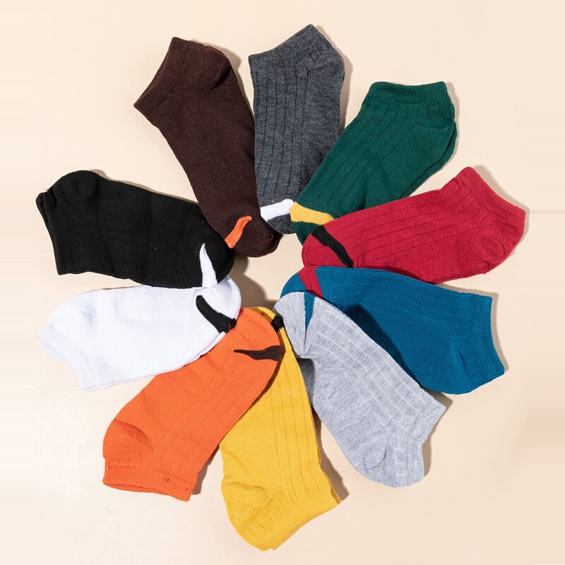

10pairs Simple Ankle Socks, Multicolor