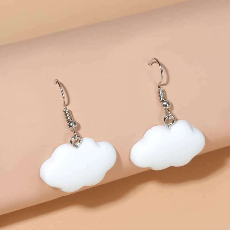 

Cloud Drop Earrings, White