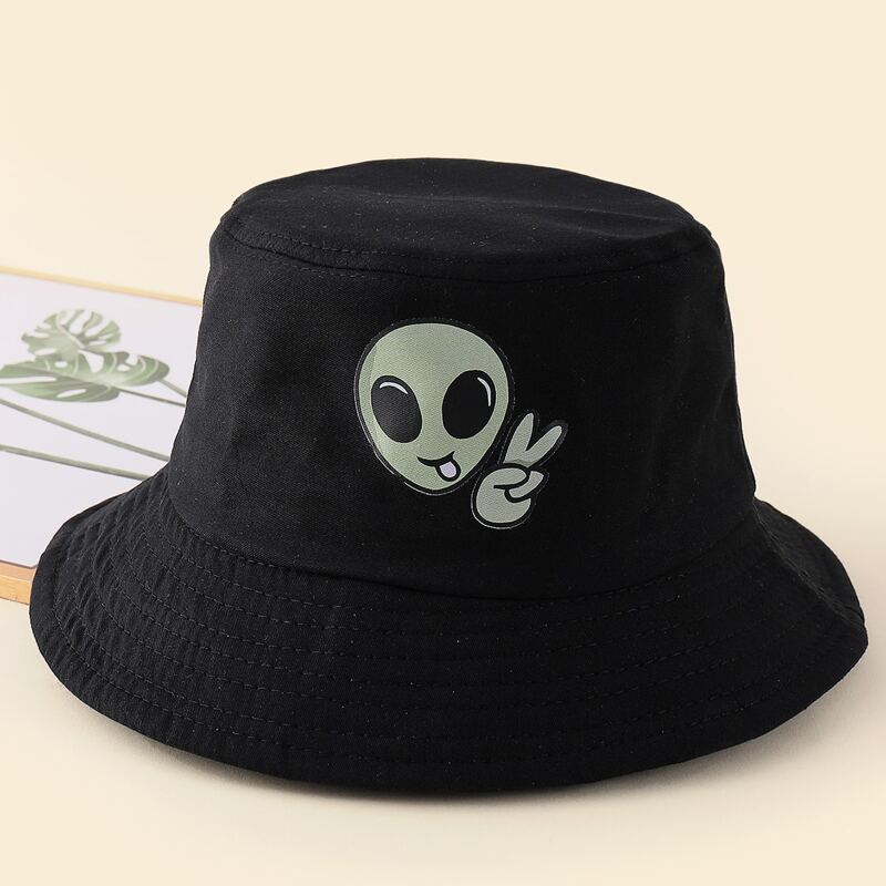 

Alien Graphic Bucket Hat, Black