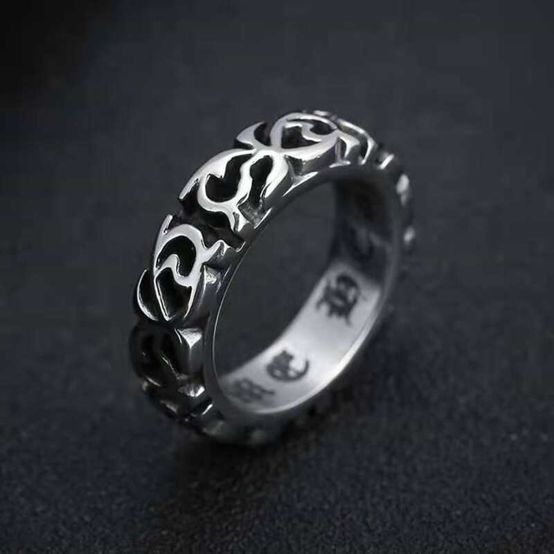

Guys Engraved Metal Ring, Silver
