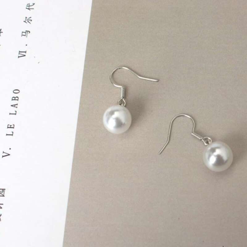 

Faux Pearl Drop Earrings, White