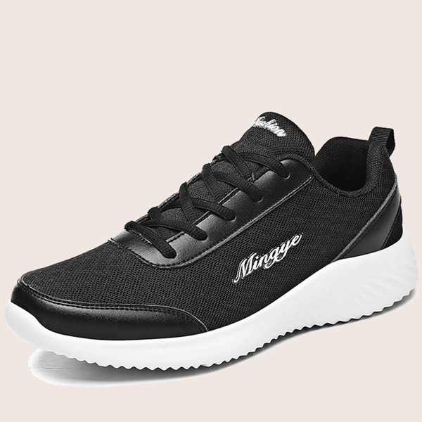 

Men Letter Graphic Running Shoes, Black