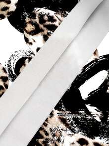 Leopard Heart Pattern Drawstring Backpack - White - View 4