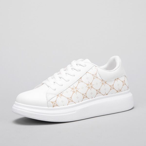 

Geometric Print Skate Shoes, White