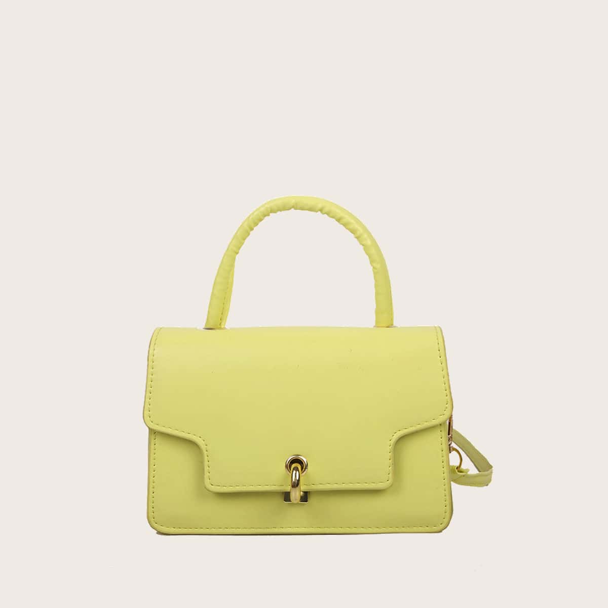 

Solid Satchel Bag, Yellow
