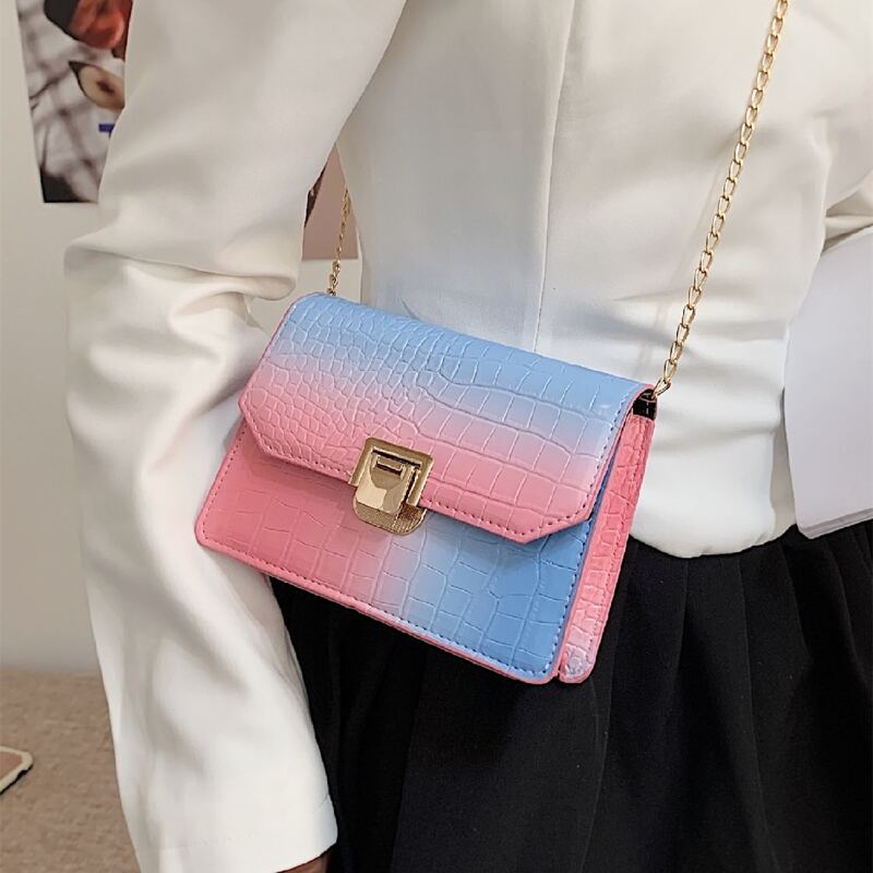 

Ombre Croc Embossed Crossbody Bag, Multicolor