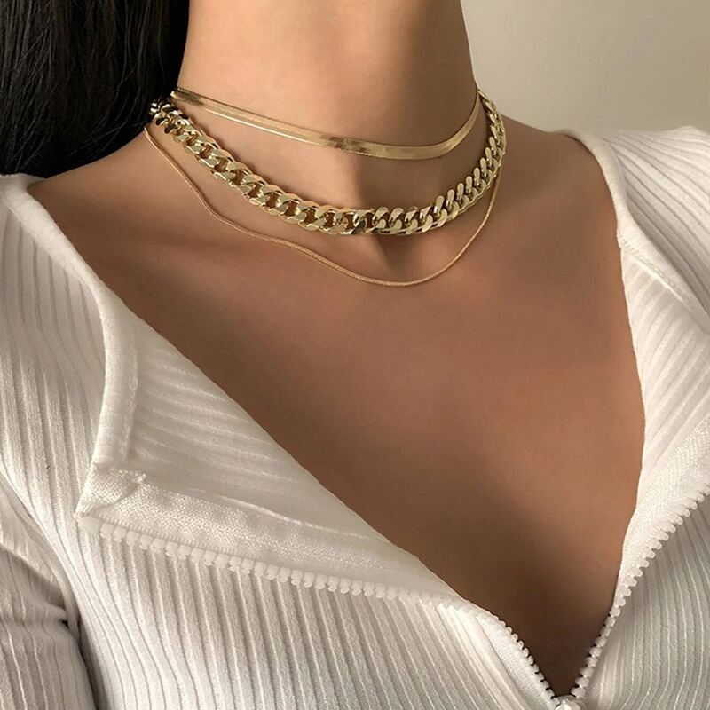 

3pcs Minimalist Necklace, Gold