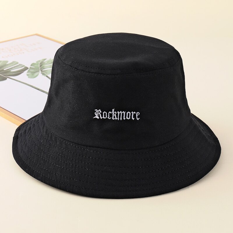 

Letter Embroidery Bucket Hat, Black
