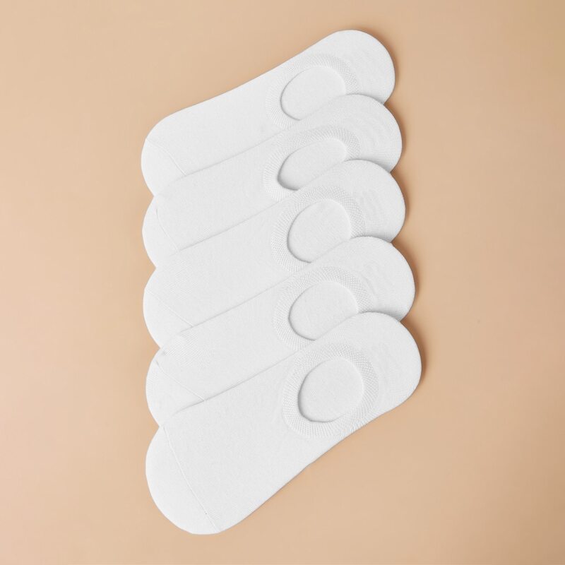 

5pairs Solid Invisible Socks, White