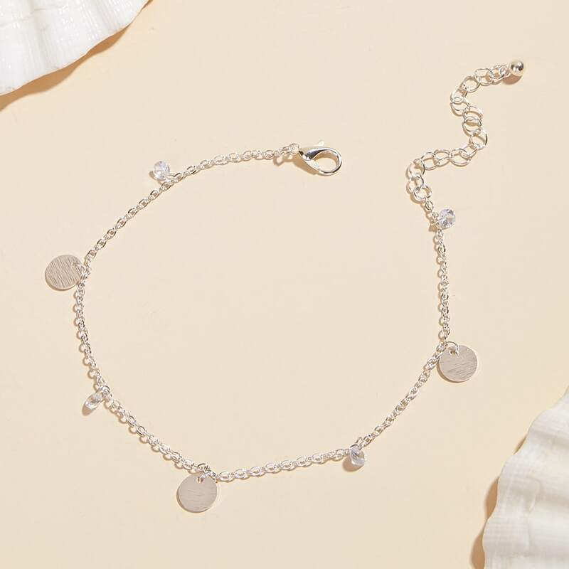 

Disc Decor Anklet, Silver