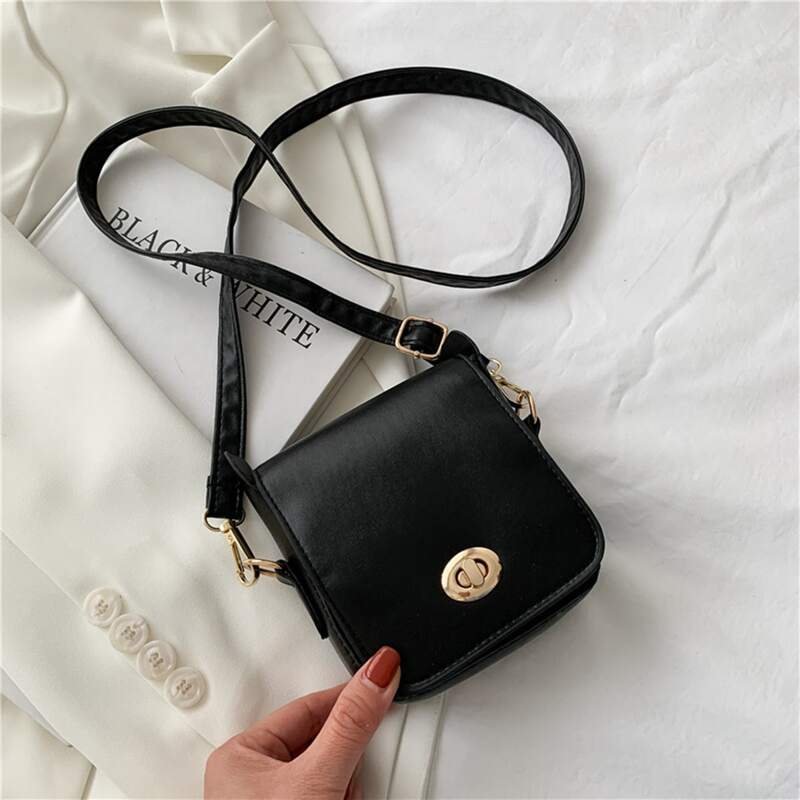 

Solid Mini Crossbody Bag, Black