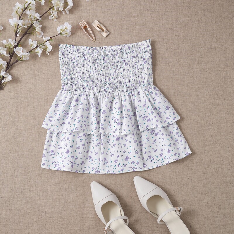 

Ditsy Floral Shirred Skirt, Multicolor