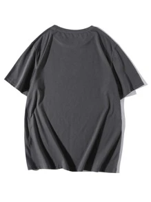 Manfinity Hypemode Men Slogan And Figure Graphic Tee - Dark Grey - View 2