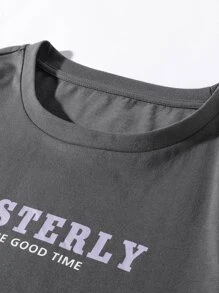 Manfinity Hypemode Men Slogan And Figure Graphic Tee - Dark Grey - View 3