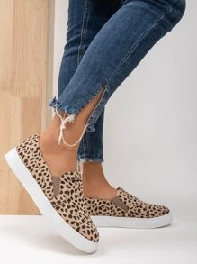 Ladies' Soft, Comfortable And Classic Outdoor-inspired Slip-on Shoes, Four-season Versatile Design, Flat Heel With Elastic Band