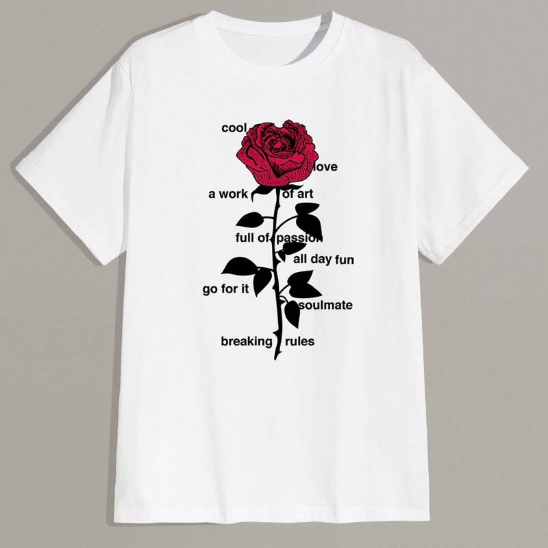 

Guys Letter Rose Graphic Tee, White