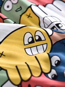 SHEIN Girls All Over Cartoon Graphic Tapered Trousers - Multicolor - View 7