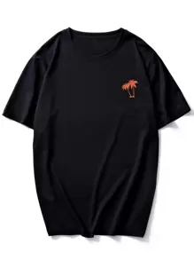 Manfinity Men Tropical And Graphic Print Tee - Black - View 2