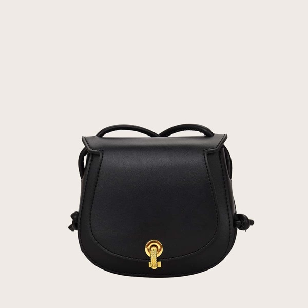 

Minimalist Flap Saddle Bag, Black