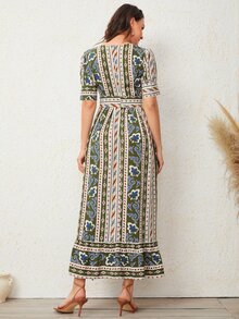 SHEIN Vestido Cremallera Tribal Bohemio - Multicolor - Ver 2