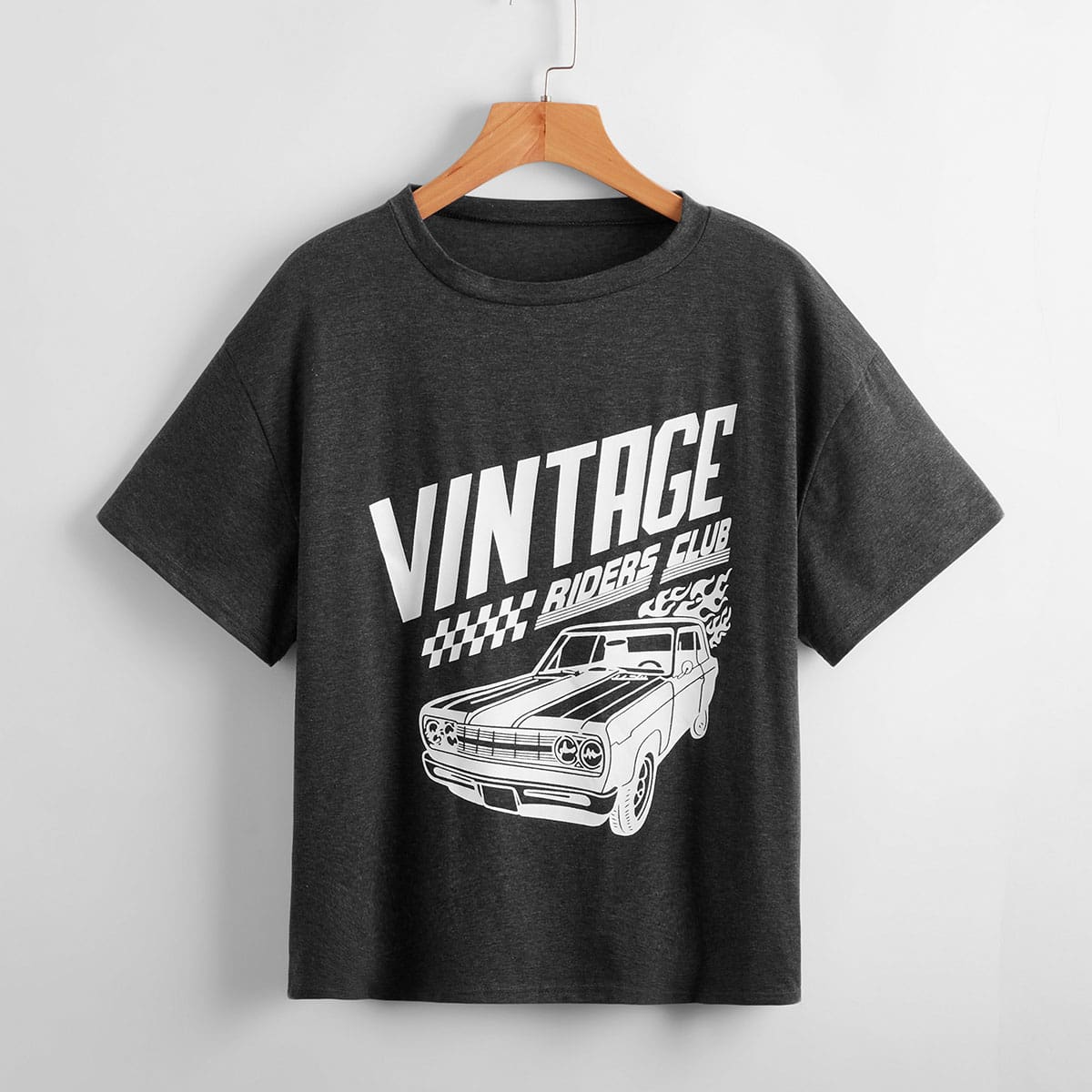

Letter Car Graphic Tee, Dark grey