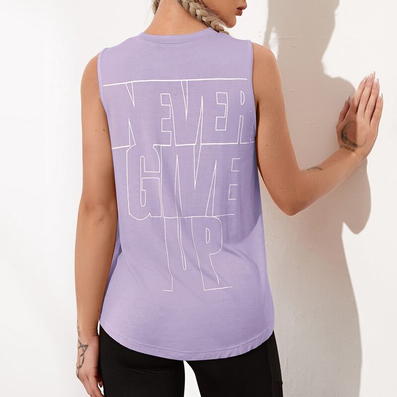 

Letter Graphic Sports Tank Top, Mauve purple