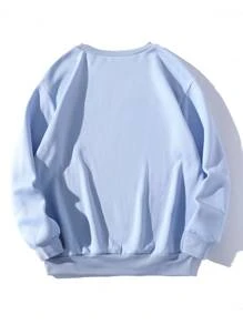 SHEIN Unity Butterfly & Galaxy Print Thermal Sweatshirt - Baby Blue - View 2