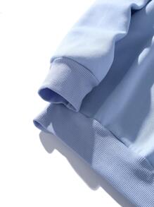 SHEIN Unity Butterfly & Galaxy Print Thermal Sweatshirt - Baby Blue - View 4