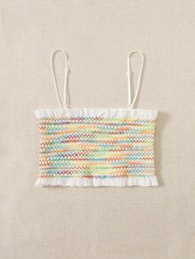 SHEIN MOD Áo hai dây viền lá sen Giải trí - Nhiều màu - Xem 2