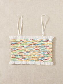 SHEIN MOD Áo hai dây viền lá sen Giải trí - Nhiều màu - Xem 3