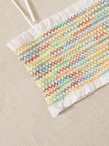 SHEIN MOD Áo hai dây viền lá sen Giải trí - Nhiều màu - Xem 5