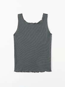 SHEIN Unity Letter And Horse Print Tank Top - Dark Grey - View 2