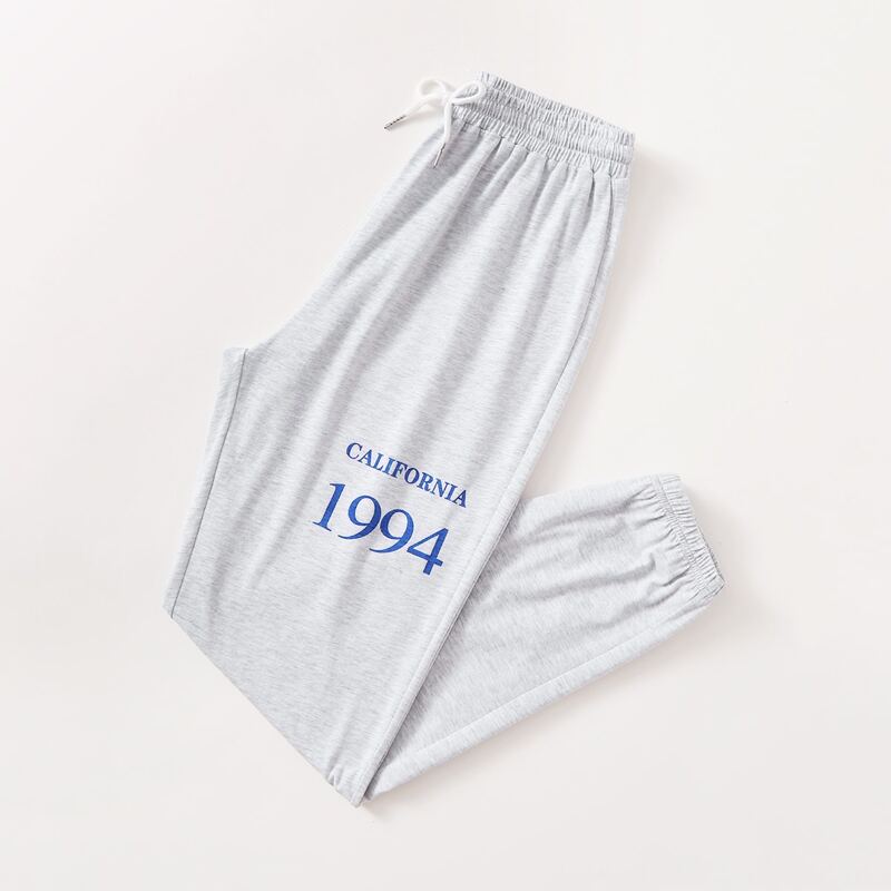 

Letter Drawstring Sweatpants, Light grey