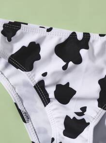 Tween Girl Cow Print Bikini Set Summer Beach - Multicolor - View 5