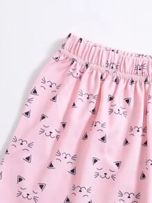 Conjunto de pijama con estampado de dibujos animados - Multicolor - Ver 4