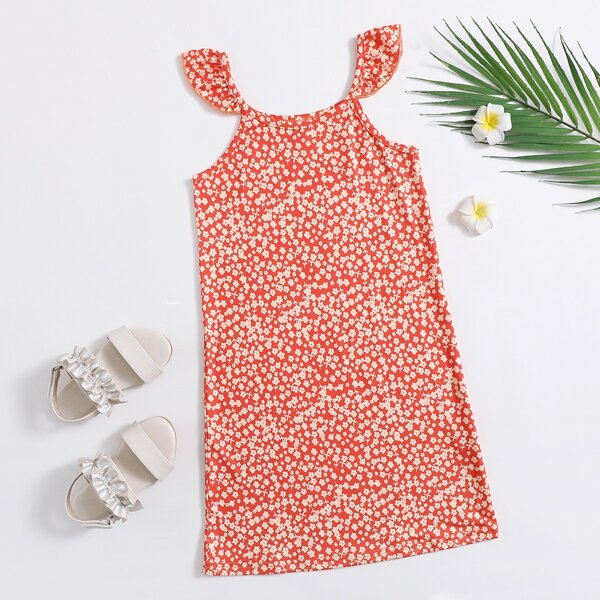 

с оборками цветочный Бохо Домашняя одежда для девочек, Многоцветный