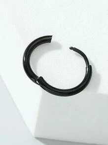 Thời trang và phổ biến 1 bông tai nam tối giản bằng thép không gỉ để làm quà tặng trang sức và cho vẻ ngoài sành điệu - màu đen - Xem 2