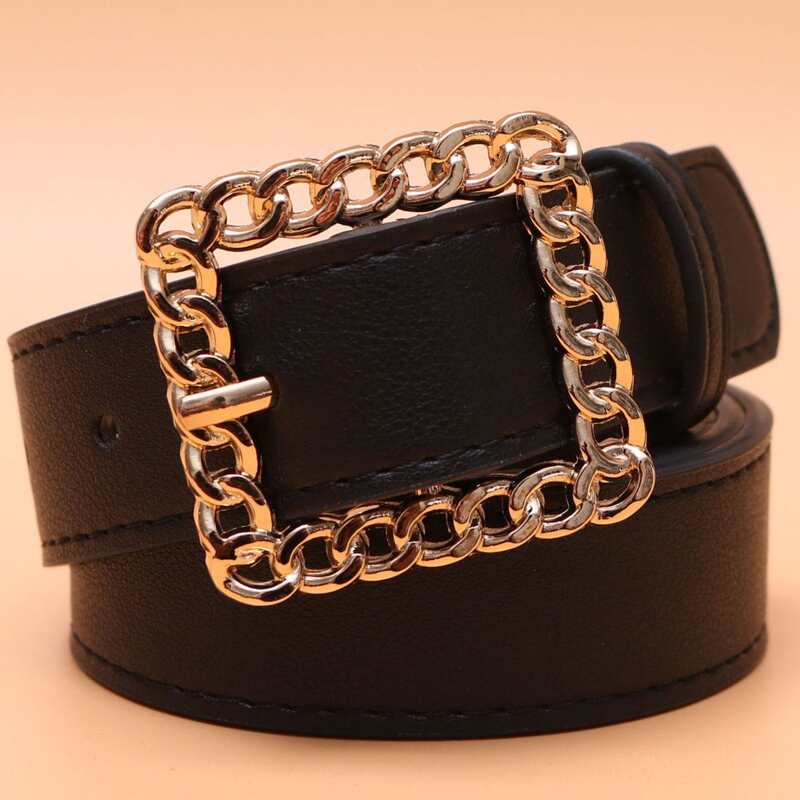 

Chain Square Buckle Belt, Black