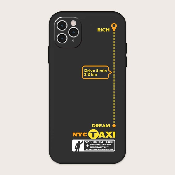 

Letter Graphic Phone Case, Black