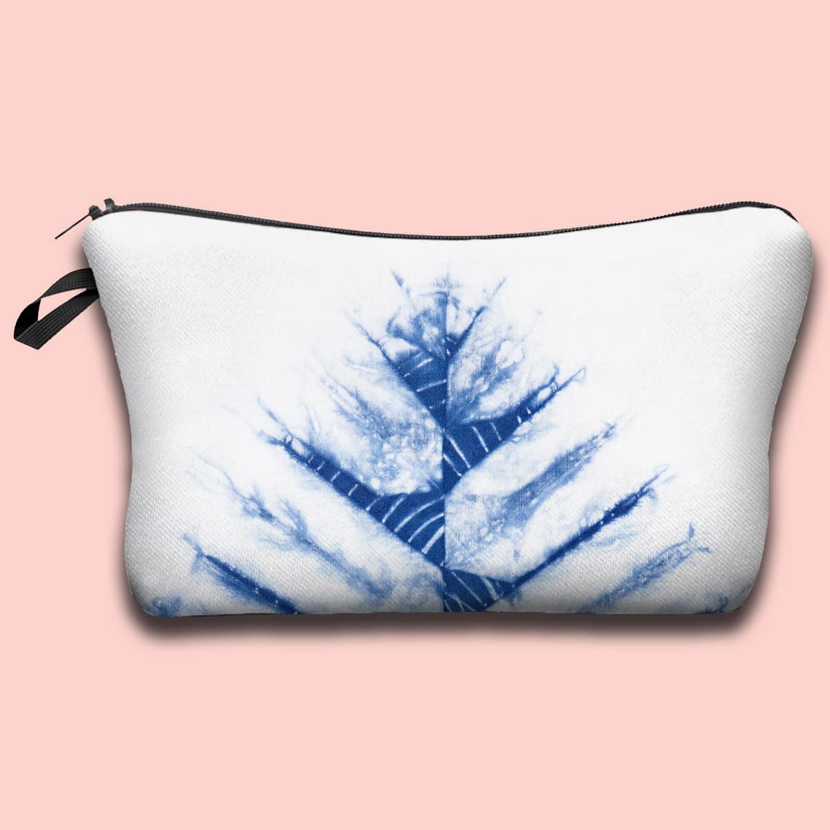 

Graphic Zipper Makeup Bag, White