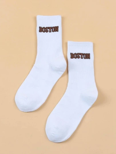 字母圖案圓襪