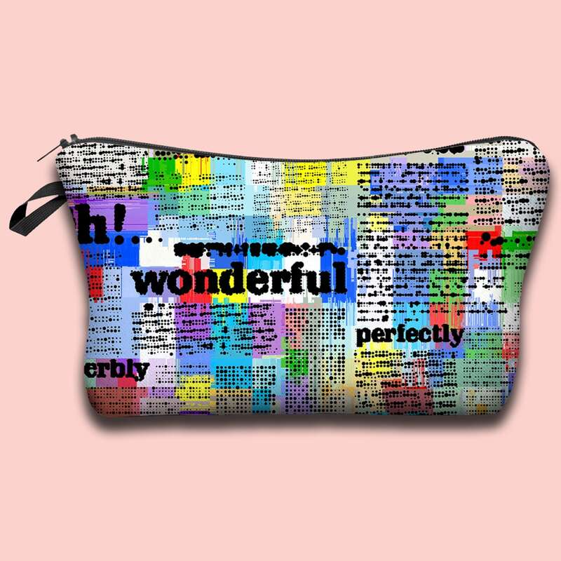 

Letter Graphic Zipper Makeup Bag, Multicolor