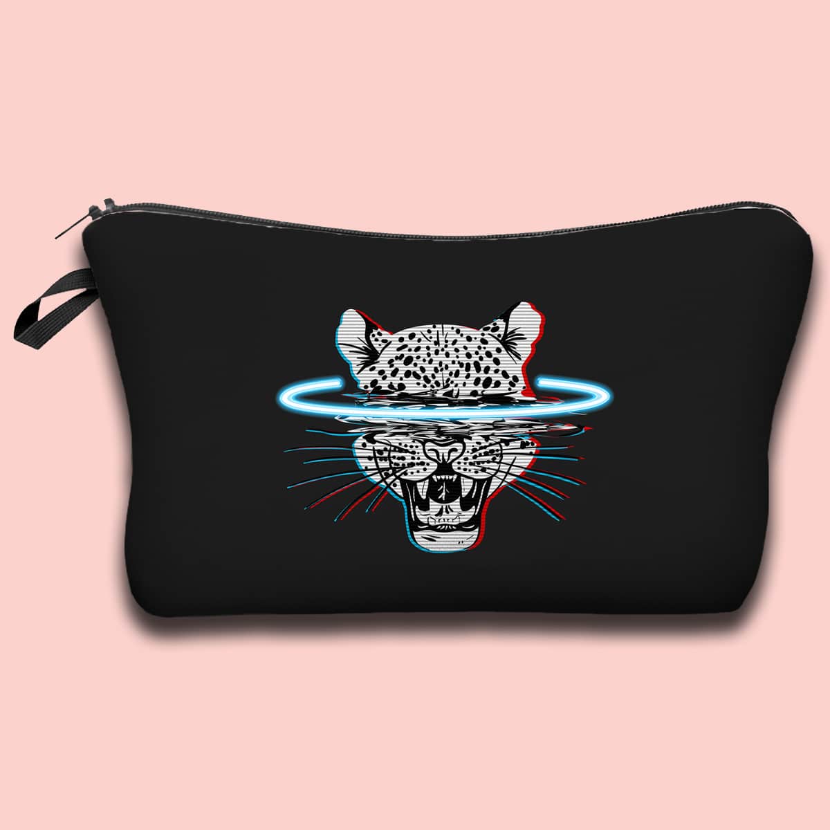 

Animal Pattern Zipper Makeup Bag, Black