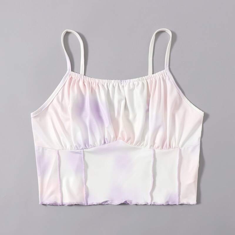 

Tie Dye Ruched Bust Crop Cami, Multicolor
