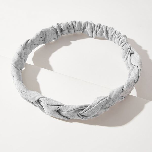 

Plain Twist Headband, Grey